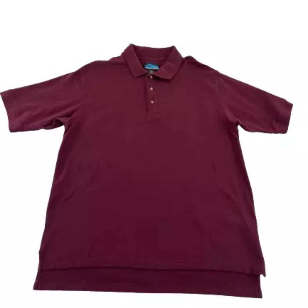 NWT Tri-Mountain‎ Shirt Mens X Large Cranberry Long Sleeve Polo Golf
